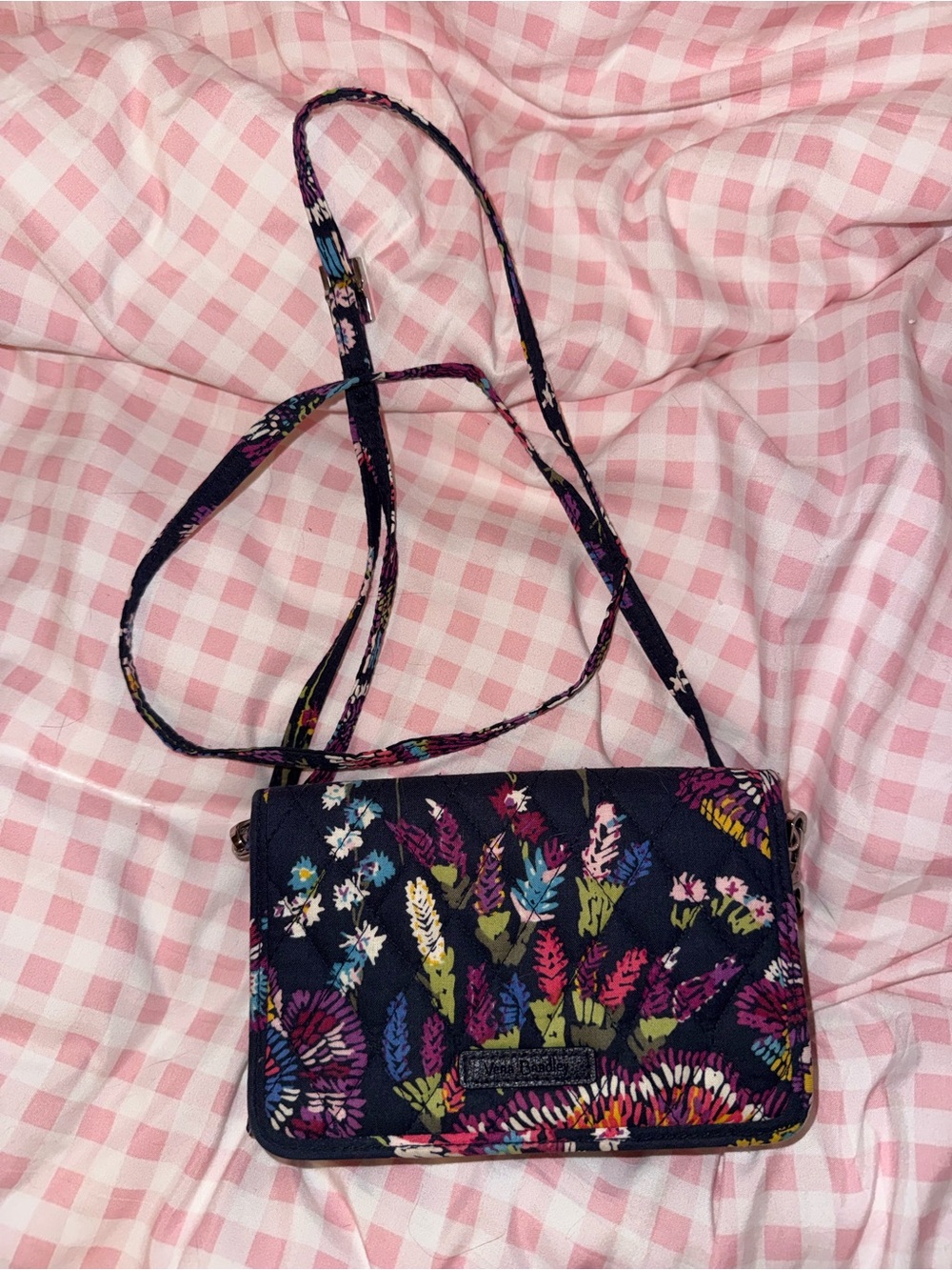 Vera Bradley Navy Floral Quilted Crossbody